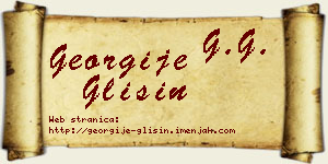 Georgije Glišin vizit kartica